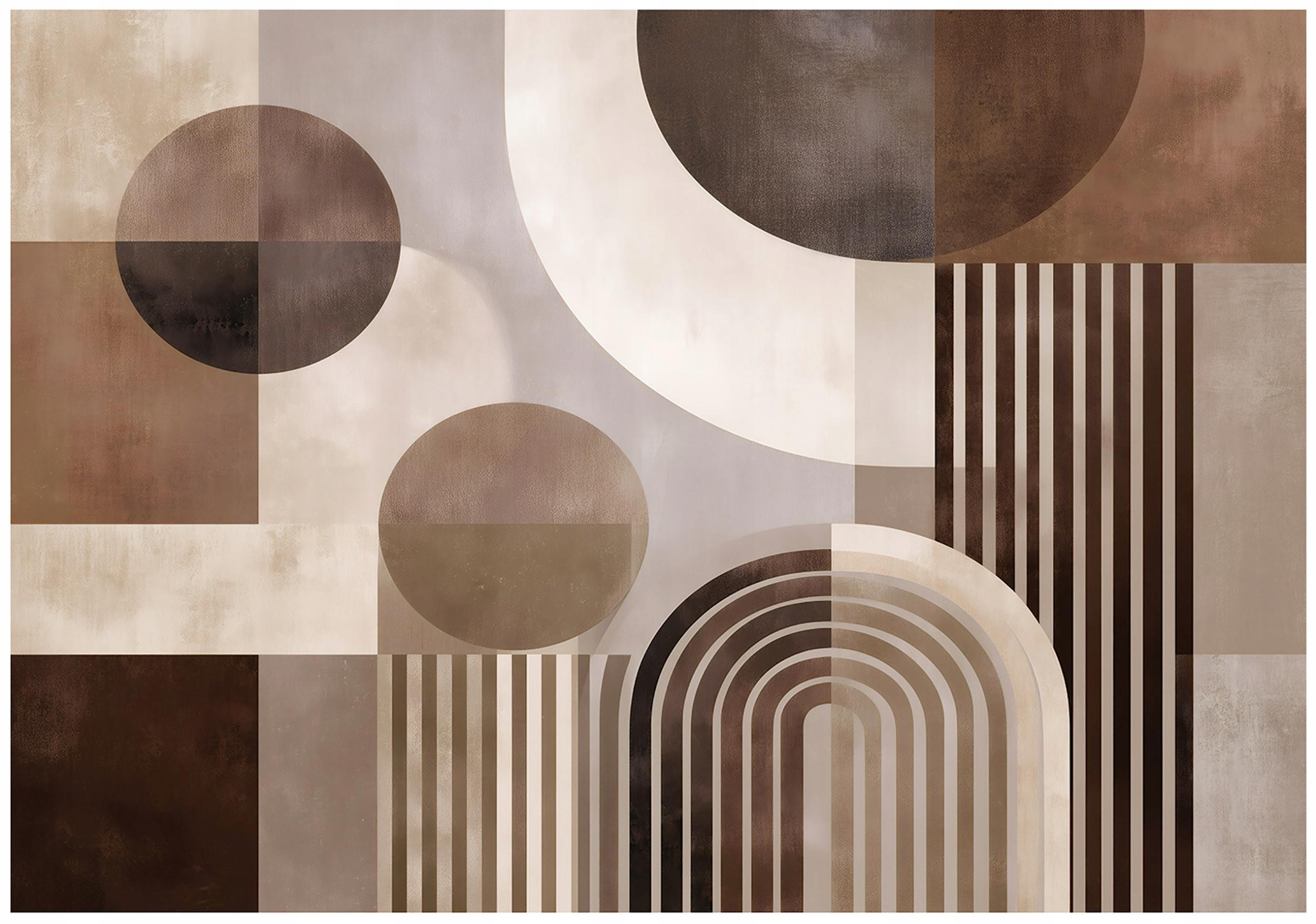 FOTOTAPETE Art Deco Abstrakt Braun 350x250 cm - Multicolor, Papier (350/250cm) - Wallarena