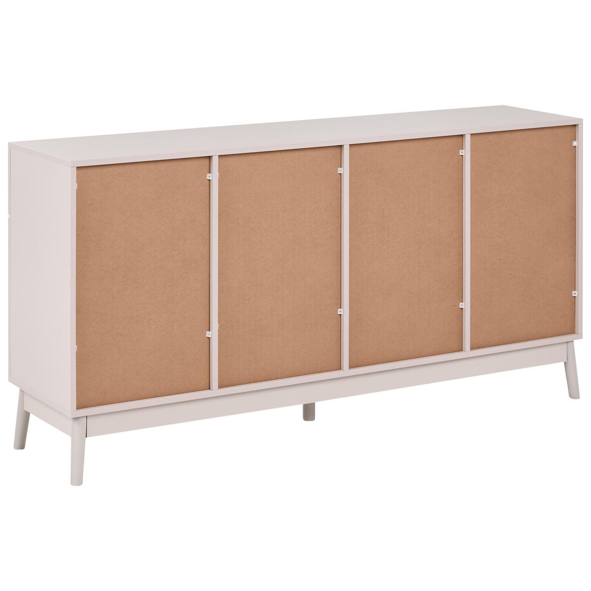 SIDEBOARD mit 4 Türen Hellbeige Boulia - Beige, Holz/Holzwerkstoff (160/82/40cm) - Beliani