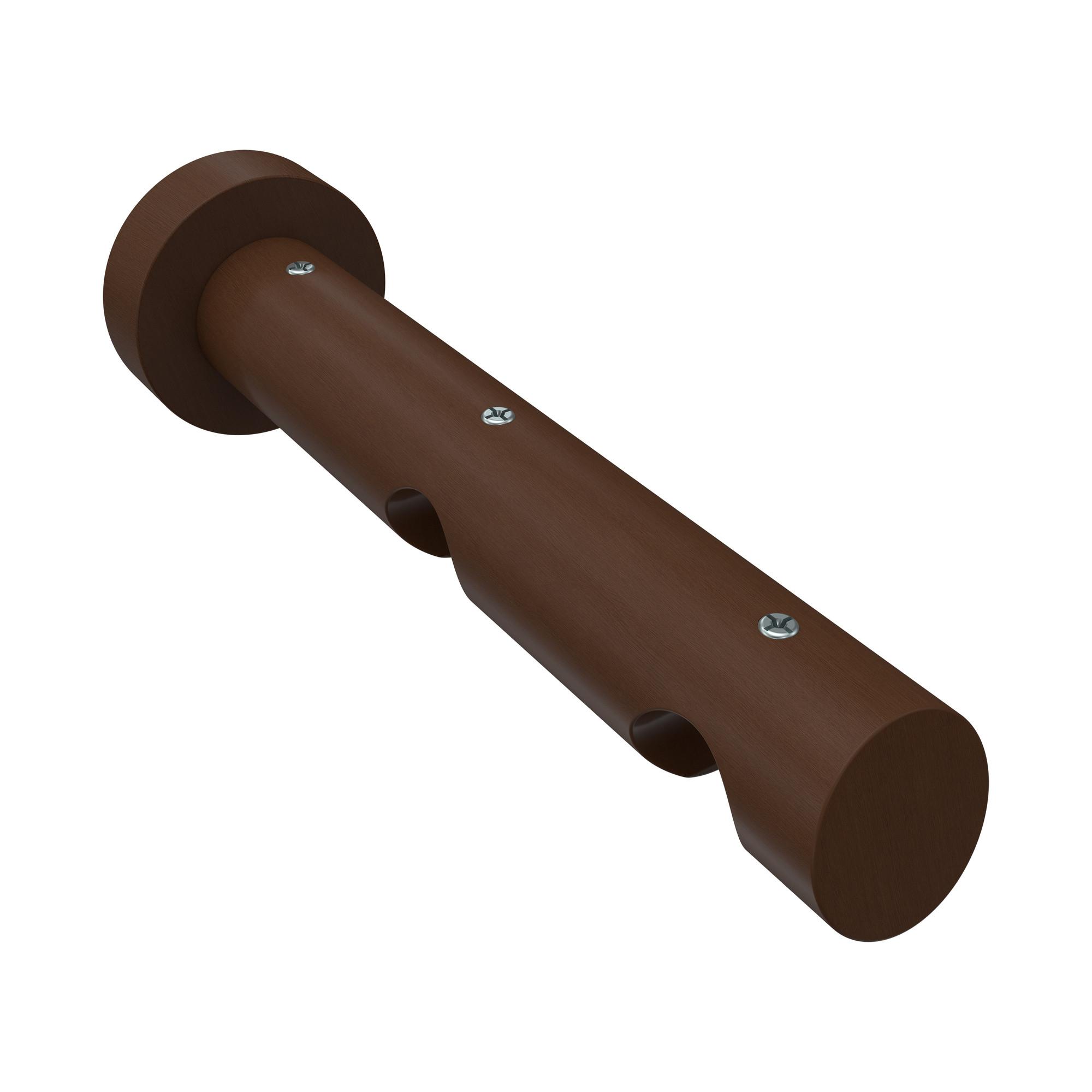 TRÄGER FÜR GARDINENSTANGEN INNENLAUF 20 mm Ø, Talent 2-läufig, Nussbaum - Nussbaumfarben, Holz (18/5.3/5.3cm) - INTERDECO