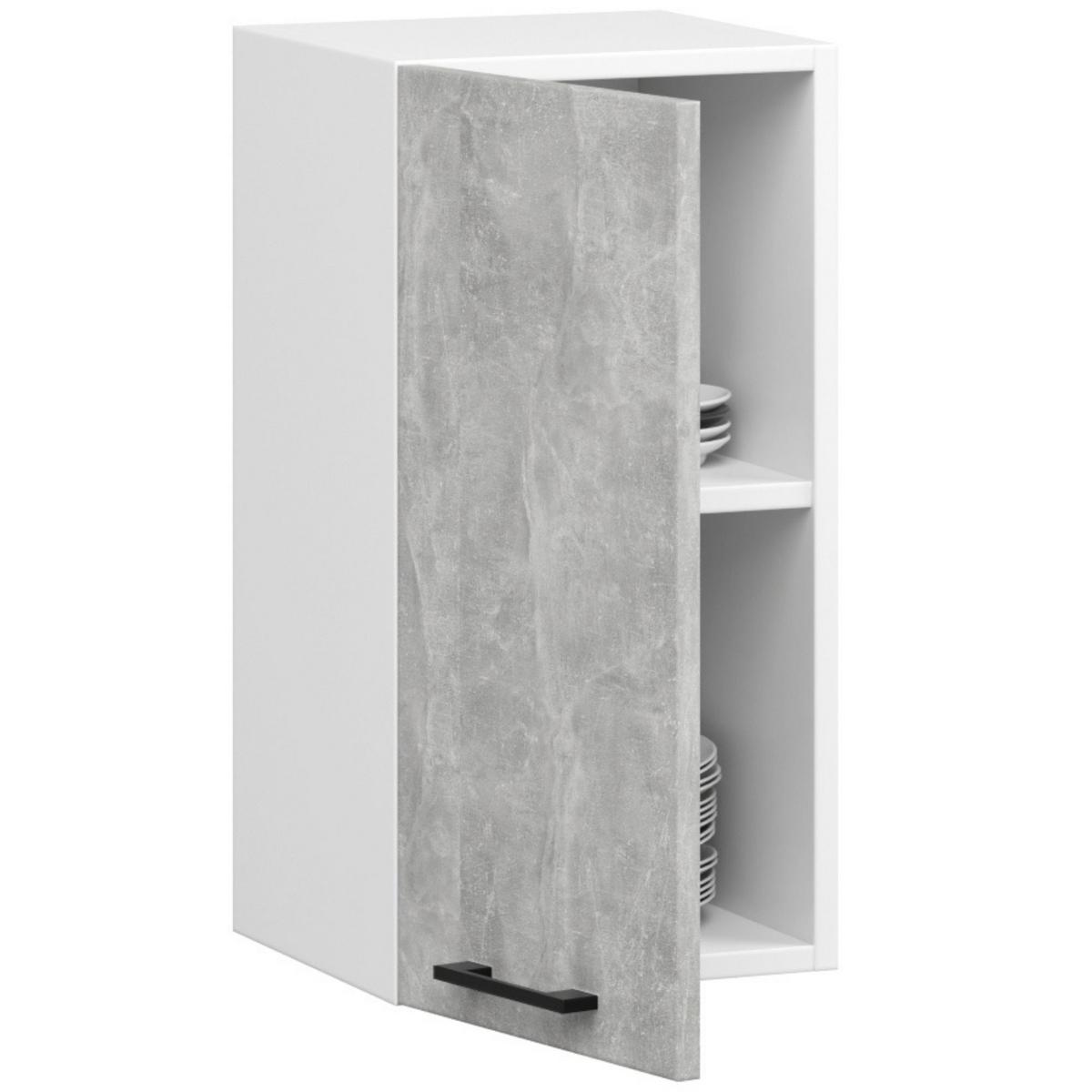 HÄNGESCHRANK Weiß, Beton 58/40/30 - Hellgrau/Weiß, Holzwerkstoff (40/58/30cm) - RAUMHIRSCH FURNITURE