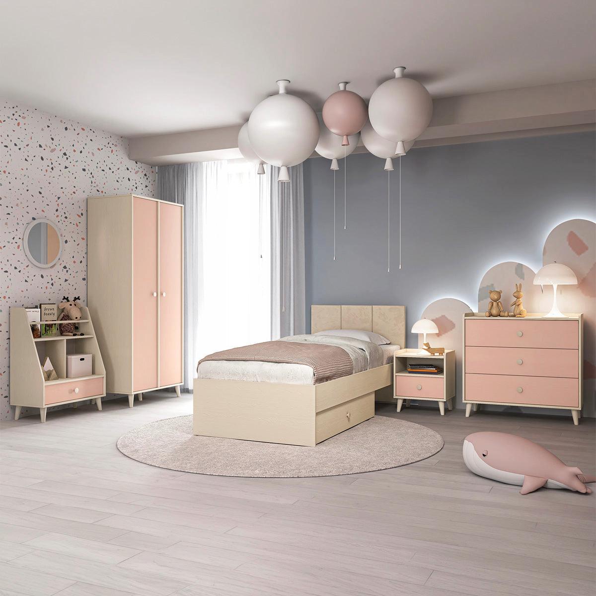 SCHREIBTISCH Alycia Beige - Korallenrosa - Holzeffekt - Pink, Holz (120/80/58cm) - Petits-meubles