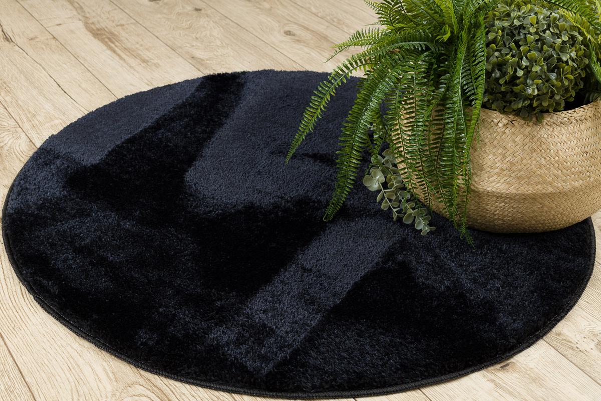 TEPPICH Dywaniki łazienkowe 100 cm - Schwarz, Textil (100/100cm) - rugsX