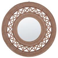 WANDSPIEGEL hellbraun Bambusholz 62 cm Cacoma - Braun, Holz (62/62/9cm) - Beliani