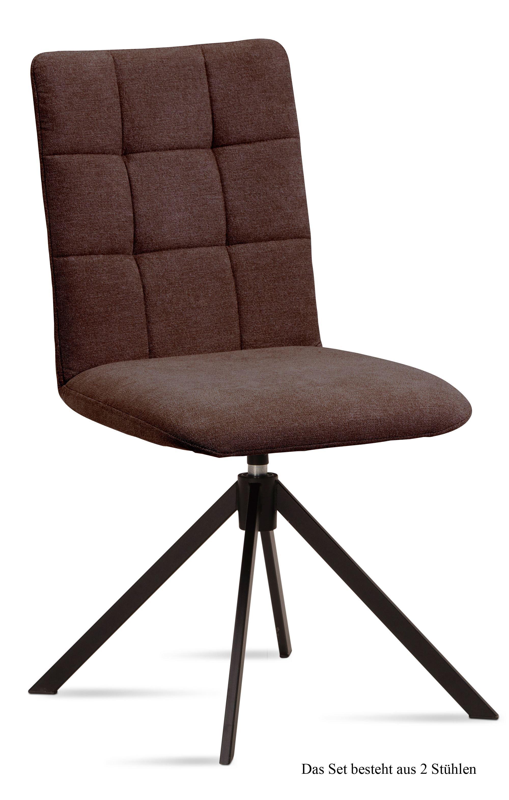 ESSZIMMERSTUHL drehbar (2er-Set) Debora 47x91x60 Schwarz/Braun - Schwarz/Braun, Kunststoff (60/91/47cm) - 58aufmkessel