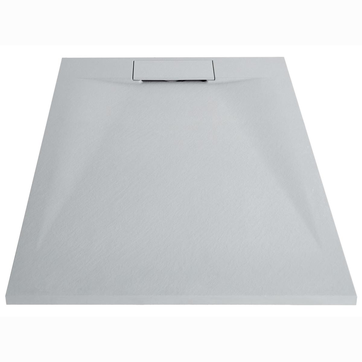 DUSCHWANNE 80/120/3 cm Grau Azzurro - Dunkelgrau/Grau, Kunststoff (120/3/80cm) - Beliani