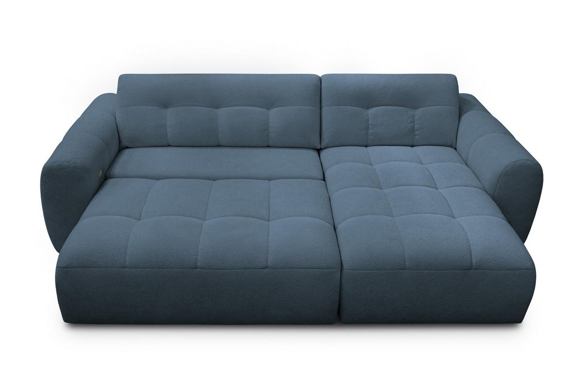 ECKSOFA LUMERO 4-Sitzer RECHTS, marineblau - Blau/Schwarz, Holz/Textil (275/166cm) - Courtois Laville