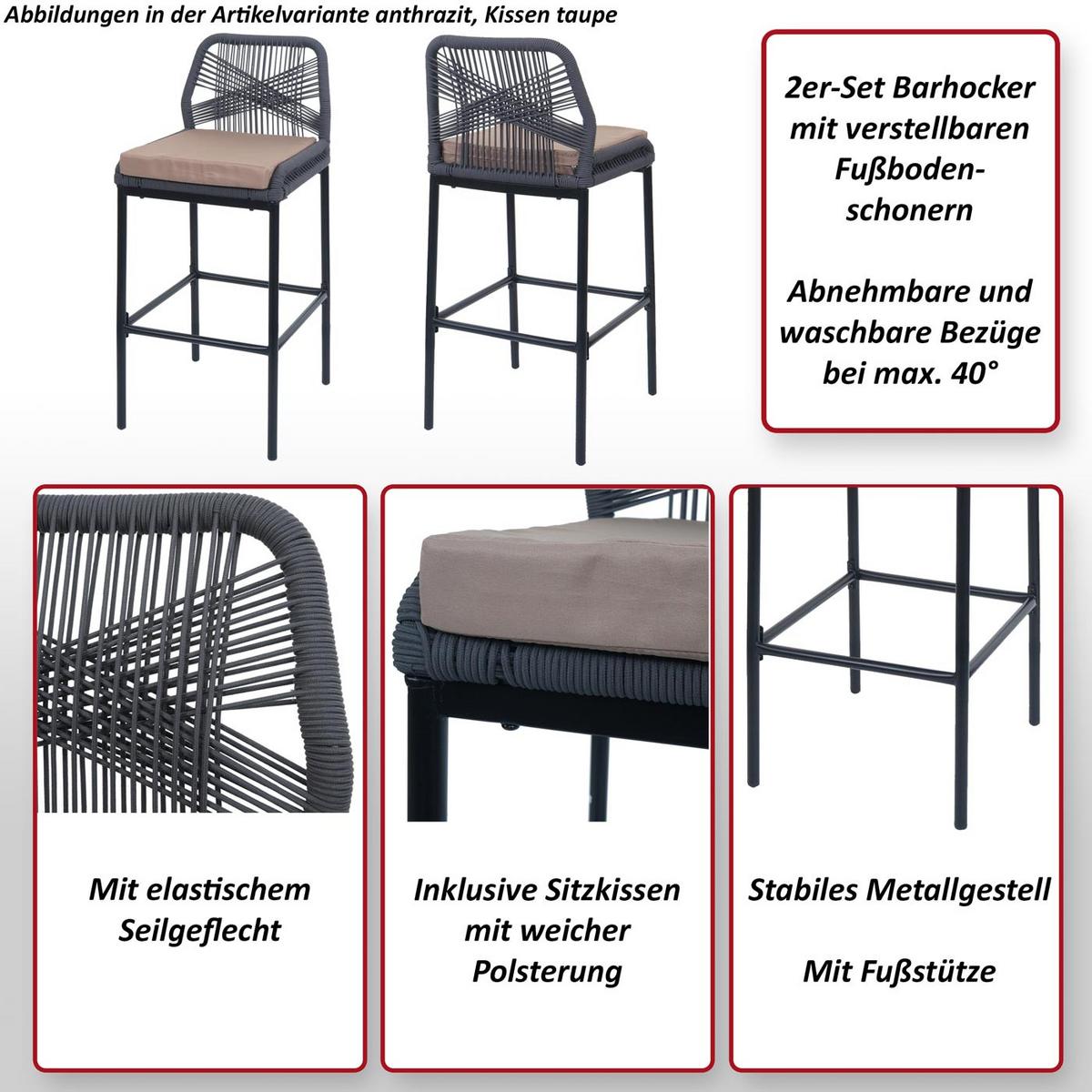BARHOCKER Hellgrau - Hellgrau, Metall (45/101/52cm) - MCW