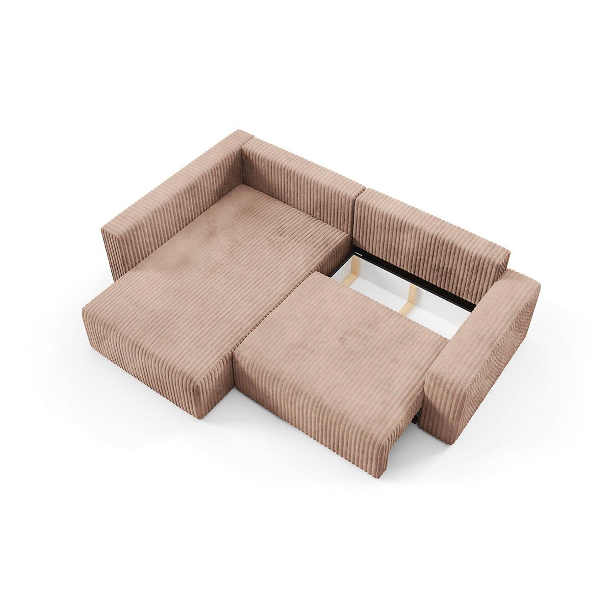 ECKSOFA Angela 4 Sitzplätze Hellbraun - Braun, Holz (245/182cm) - Petits-meubles