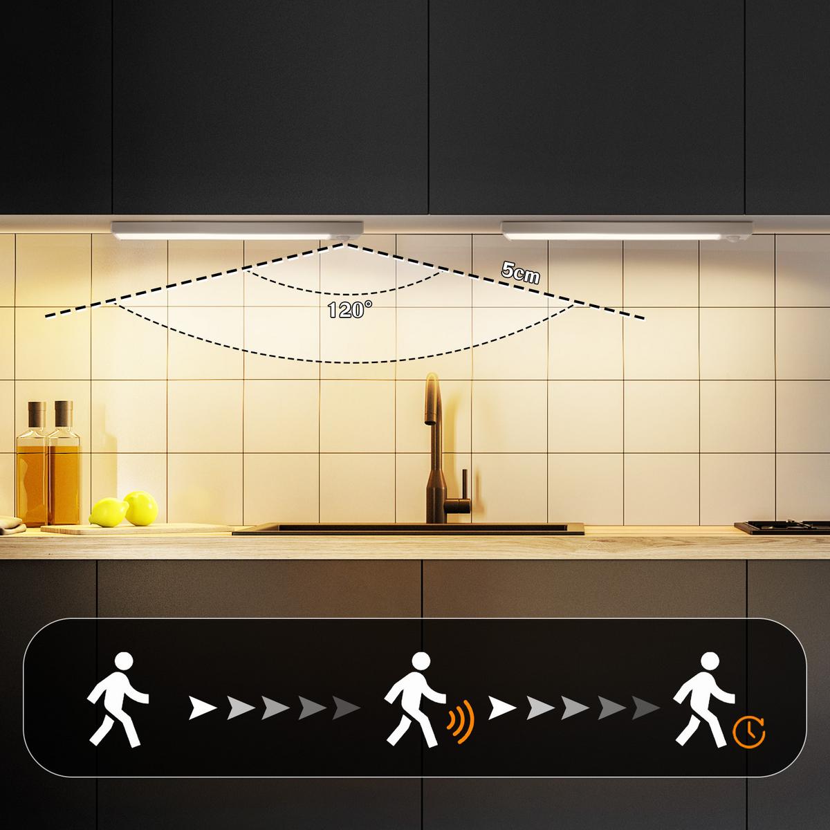 SCHRANKLEUCHTE LED Sonngilde 4/1/20 cm (2er-set) - Silberfarben, Metall (20/4/1cm) - ZMH