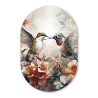 WANDBILD Kolibri - Vögel - Blumen - Natur Deko Wohnzimmer 40x60 cm - Altrosa, Kunststoff (40/60cm) - MuchoWow