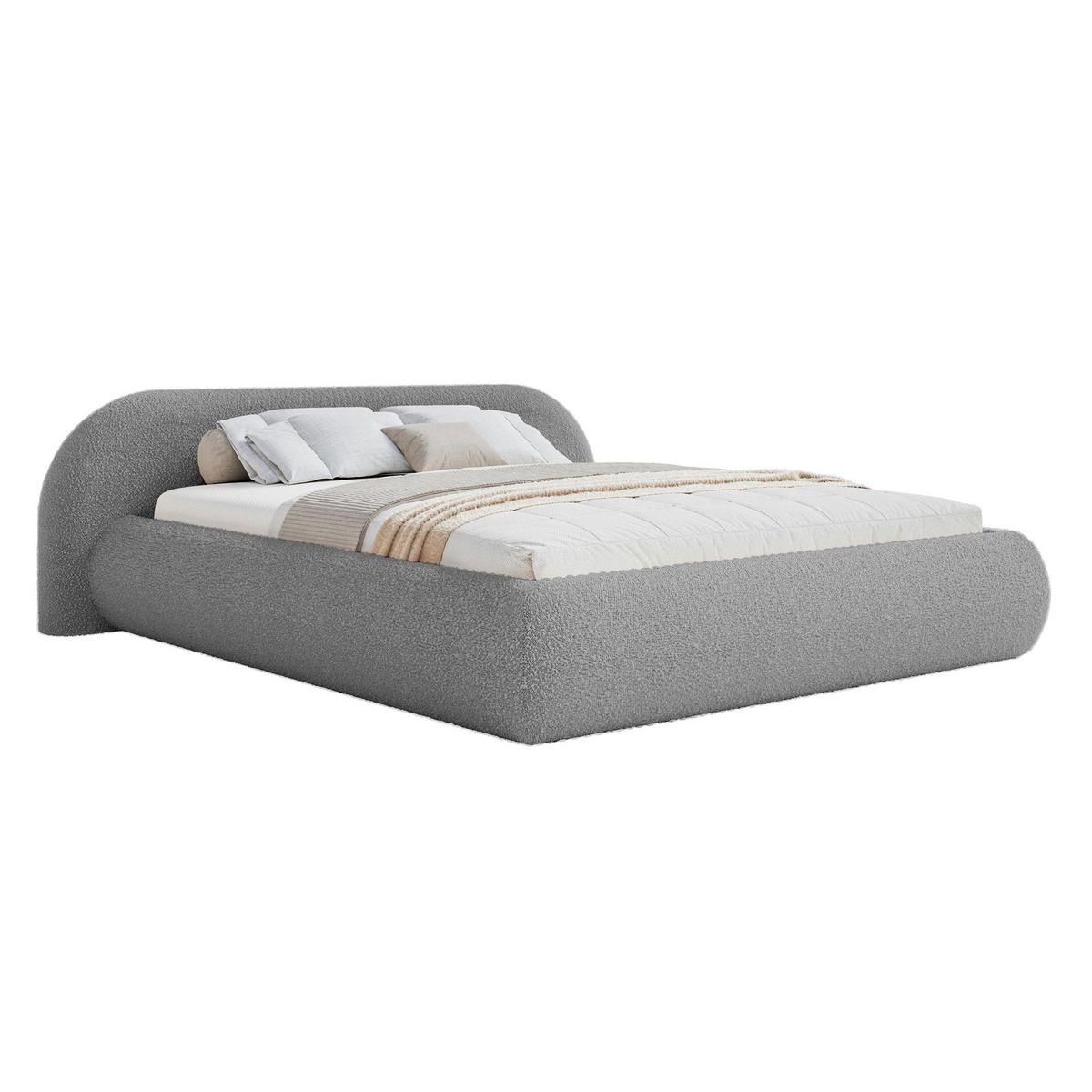 POLSTERBETT Shels Low Grau 160x200 cm - Schwarz/Grau, Kunststoff/Textil (160/200cm) - Selsey