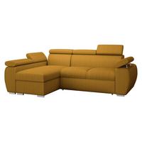ECKSOFA Boston Mini Premium Cord 2RLC, Seite: Links LC+2R - Chromfarben/Braun, Holz/Textil (255/170cm) - MIRJAN24
