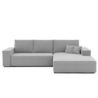 ECKSOFA NOVA Rechts mit Schlaffunktion und Bettkasten Hellgrau - Hellgrau, Kunststoff/Textil (294/185cm) - Idohome