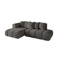ECKSOFA Ottomane Links CLOUD-L-v1 280x185x90 Dunkelgrau Velours - Dunkelgrau, Holzwerkstoff/Kunststoff (180/289cm) - ALTDECOR