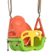 3-IN-1 Babyschaukel, Kinderschaukel mit verstellbarem Seil, Schaukelsitz, Grün - Multicolor, Kunststoff (34/48cm) - Outsunny