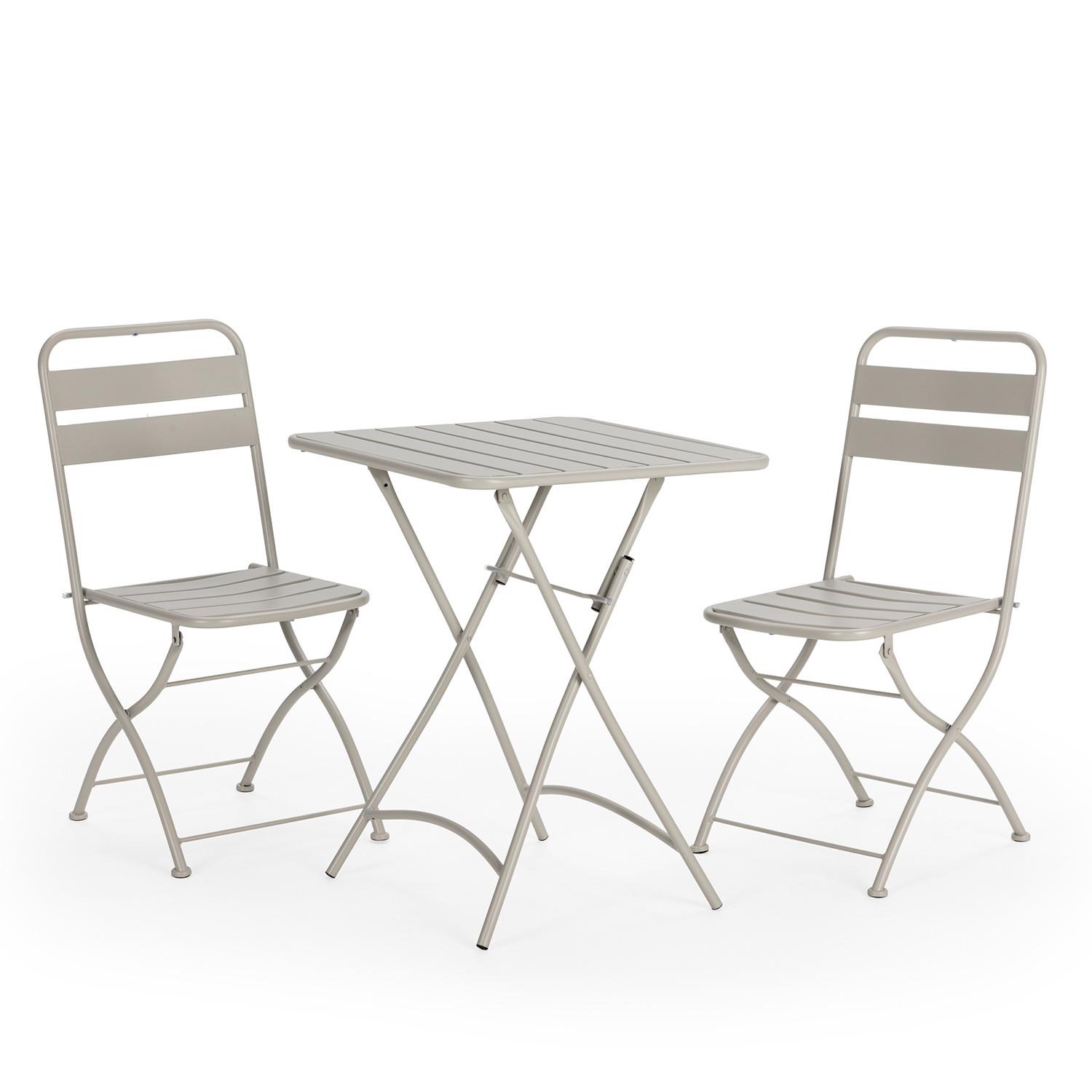 BALKONSET Perla 3-teiliges - Grau, Metall - VS Venta-stock
