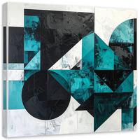 LEINWANDBILD 3D und geometrisch 20x20cm - Türkis, Textil (20/20cm) - Feeby