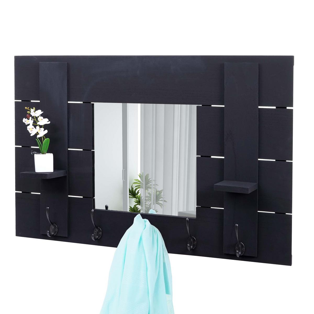 WANDGARDEROBE MIT SPIEGEL Grau - Grau, Holz (90/60/14cm) - MCW