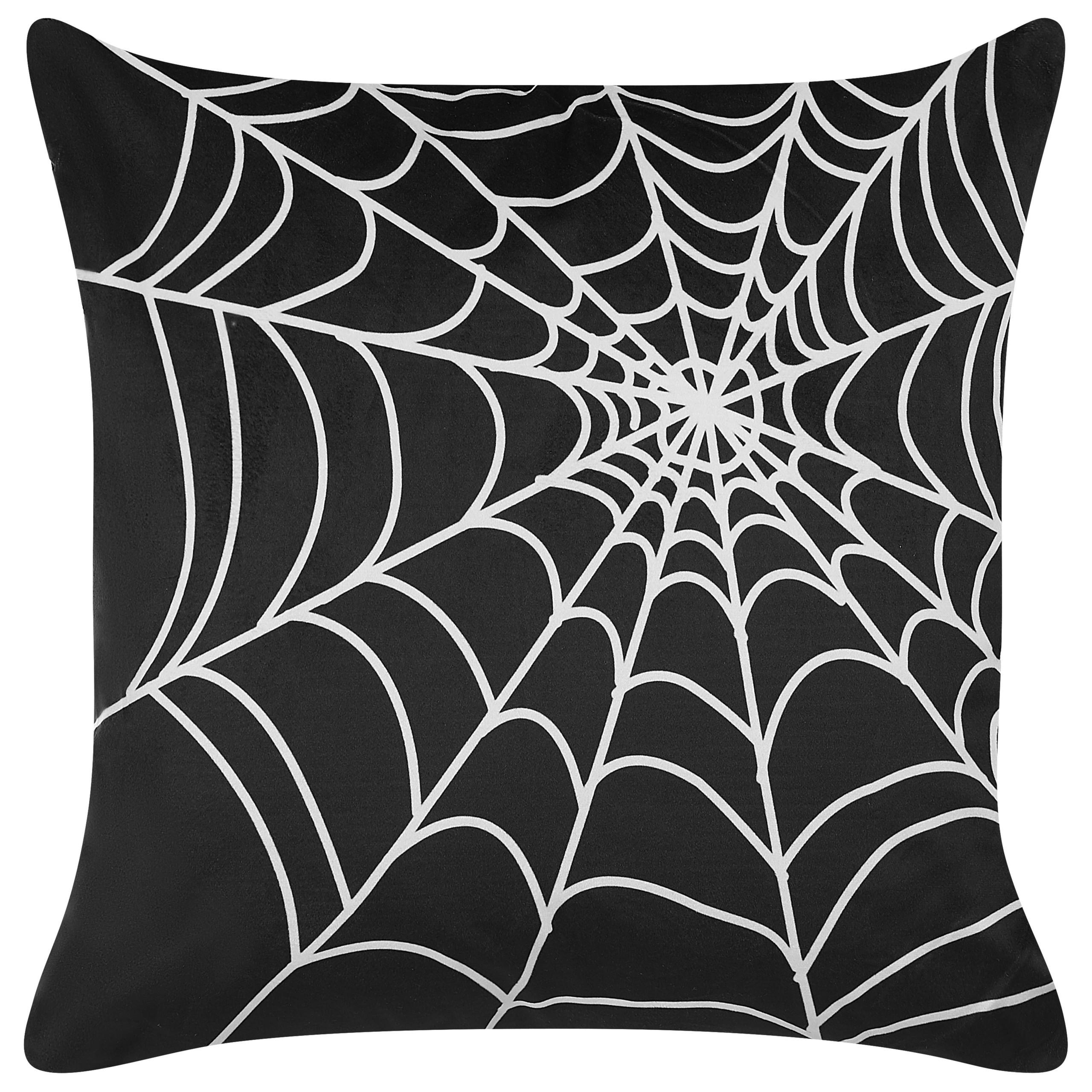 DEKOKISSEN Schwarz 45/45 cm Lycoris - Schwarz, Textil (45/45cm) - Beliani