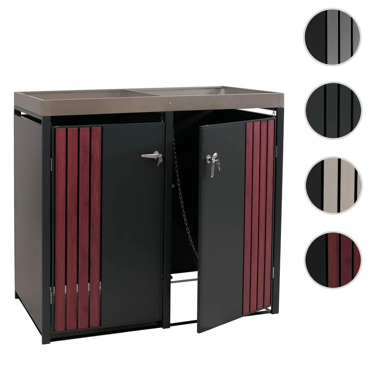 2ER-MÜLLTONNENVERKLEIDUNG Anthrazit, Dunkelbraun - Anthrazit/Dunkelbraun, Metall (132/125/84cm) - MCW