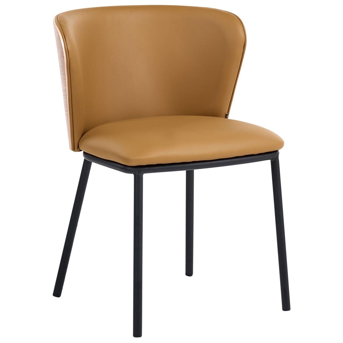 ESSZIMMERSTUHL 2er-Set Kunstleder Braun Hoskin - Braun, Kunststoff (53/75/56cm) - Beliani