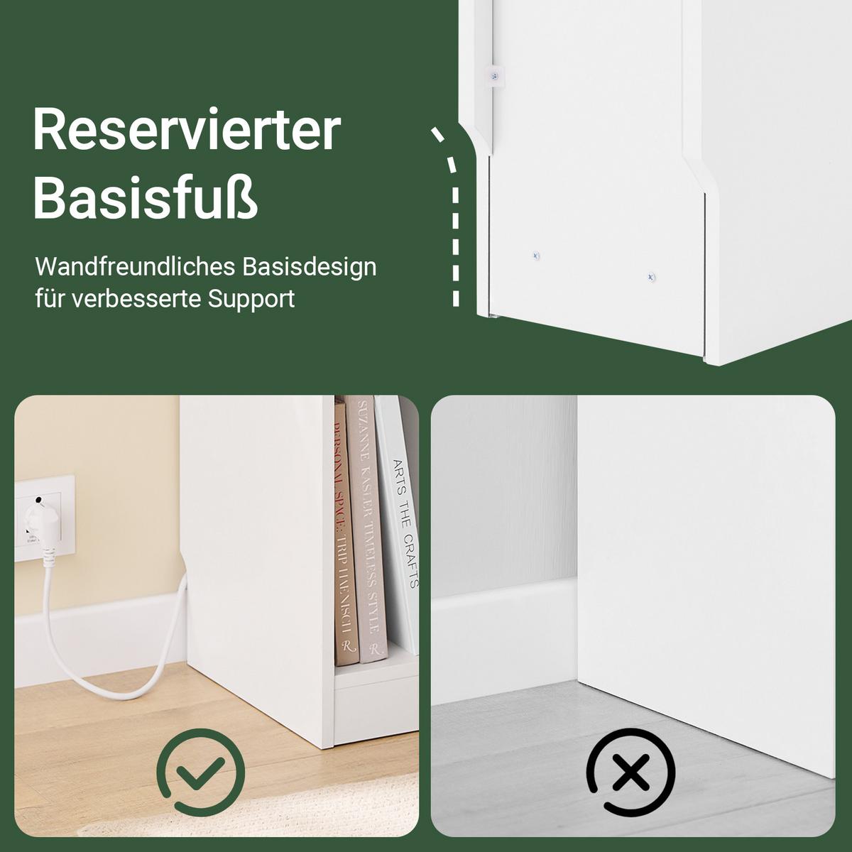 NACHTTISCH 2er Set, Beistelltisch Weiß 20x35x60 cm - Weiß, Holzwerkstoff (20/60/35cm) - SoBuy
