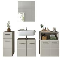BADMÖBEL-SET Kaschmir 4-teilig 180 cm, Komplettset mit viel Stauraum - Kaschmir/Schwarz, Glas/Holzwerkstoff (180/185/30cm) - Inn.Furn