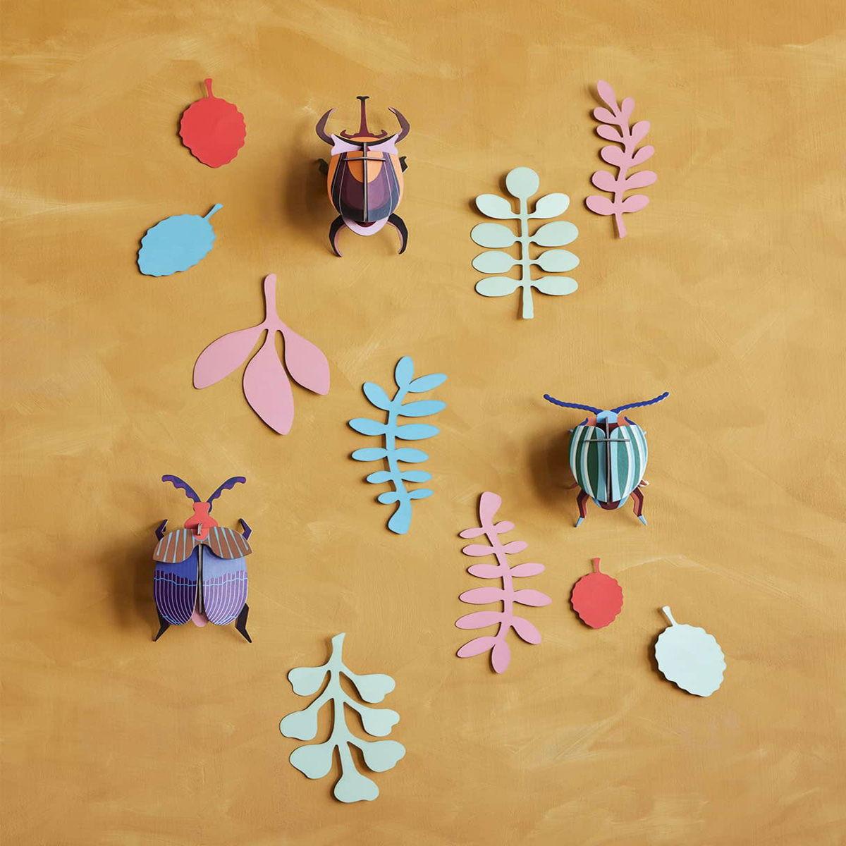 WANDDEKO Käfer-Set 6/17.8 cm - Multicolor, Wellpappe (6/17.8/8cm) - Studio Roof