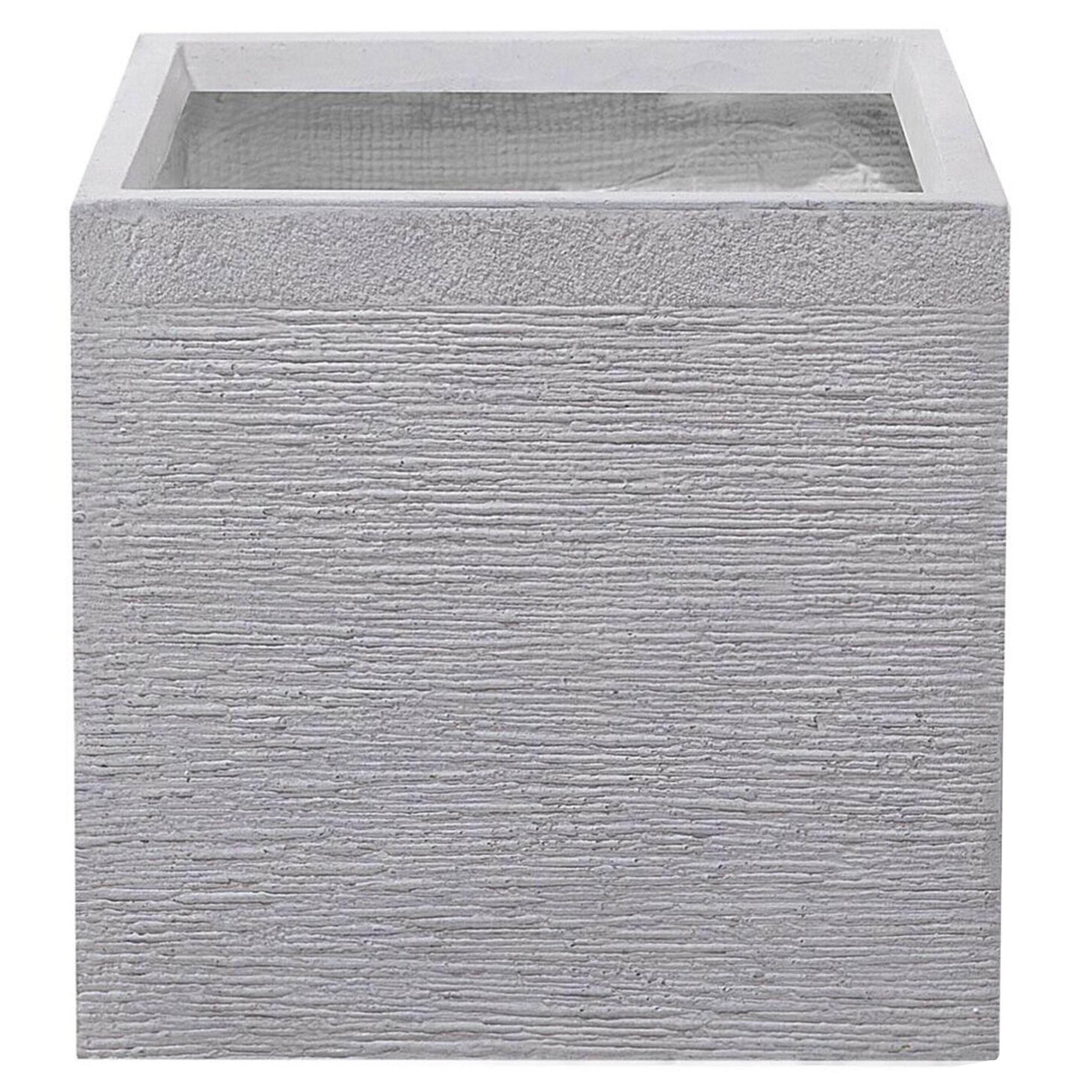 BLUMENTOPF Weiß Paros - Weiß, Naturmaterialien (38cm) - Beliani