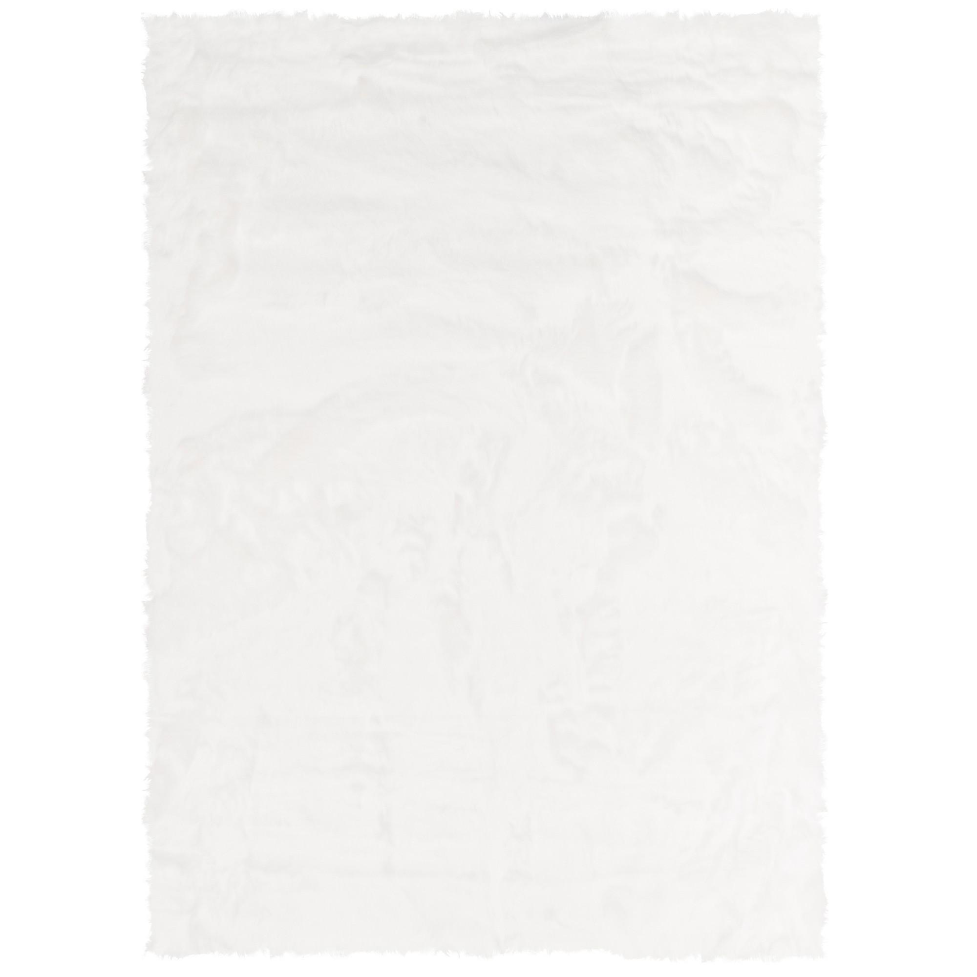 LUXUS SUPER SOFT FELLTEPPICH ASPEN MELIERT - Weiß, Textil (140/180cm) - Pergamon
