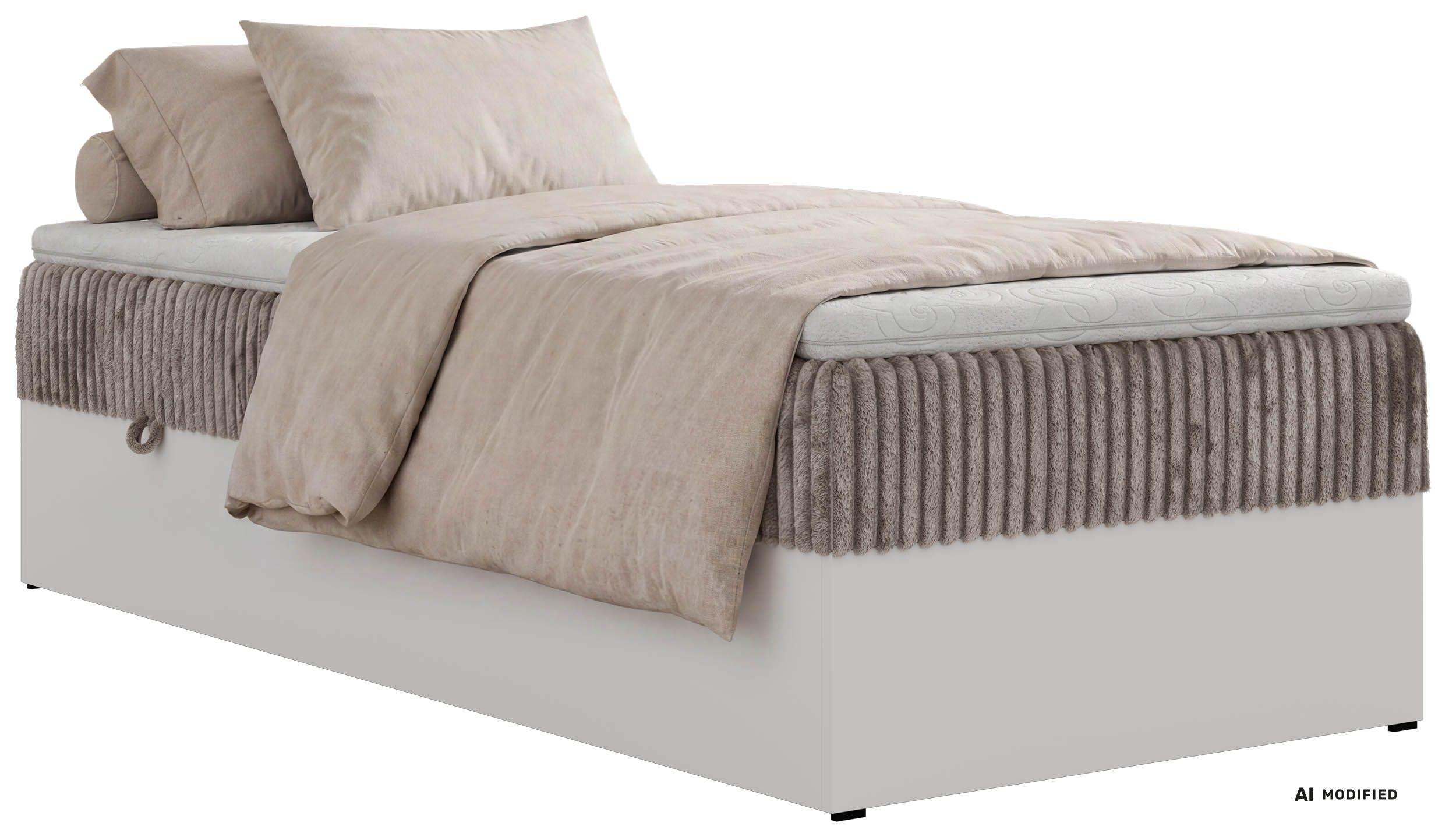 BOXBETT TRAVIT ZERO 90 90/200 - Hellbraun Cord - Topper T25 - H4 - Hellbraun/Schwarz, Kunststoff/Textil (90/200cm) - MKS