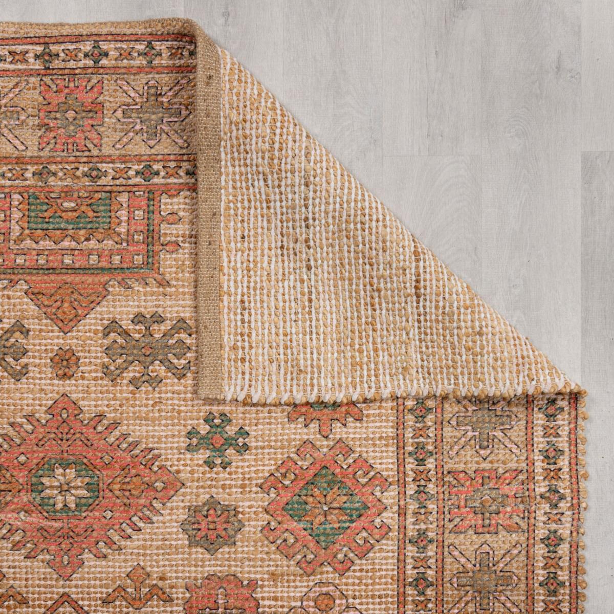 JUTETEPPICH handgewebt AVILL, orientalisch, Rosa, 120 x 170 cm - Rosa, Textil (170/120cm) - KADIMA DESIGN