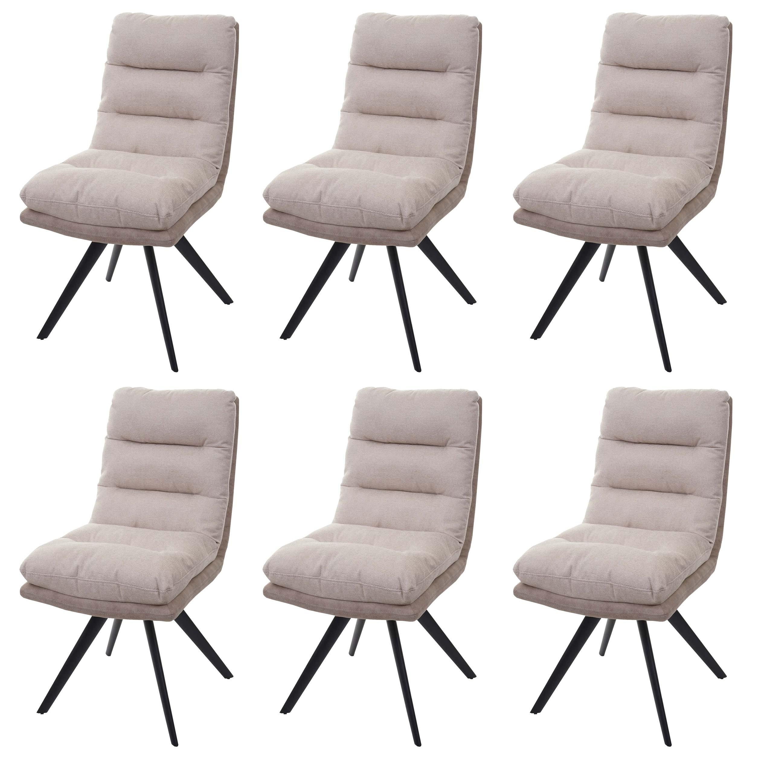 ESSZIMMERSTUHL Cremeweiß 6er-Set - Creme/Weiß, Textil (49/93/68cm) - MCW