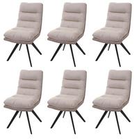 ESSZIMMERSTUHL Cremeweiß 6er-Set - Creme/Weiß, Textil (49/93/68cm) - MCW