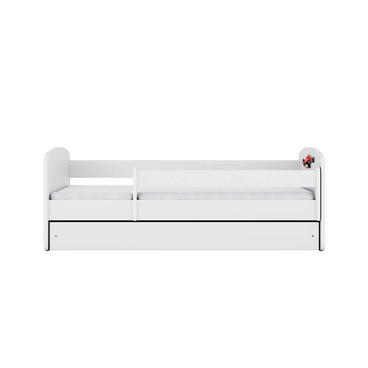 KINDERBETT Formel 1 mit Schublade und Matratze 180/80 - Weiß, Holzwerkstoff (80/180cm) - RAUMHIRSCH FURNITURE