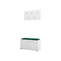 GARDEROBEN-SET Gesita VII - Silberfarben/Weiß, Holzwerkstoff/Kunststoff (84/45/35cm) - MIRJAN24