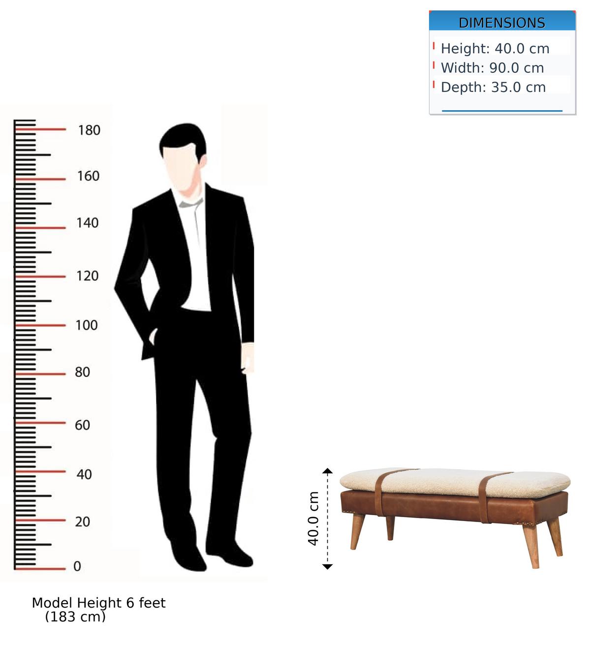 SITZBANK Bouclé-Leder Gepolstert, Nordische Beine Beige und Braun - Messingfarben/Braun, Holz/Metall (90/40/35cm) - Artisan Furniture