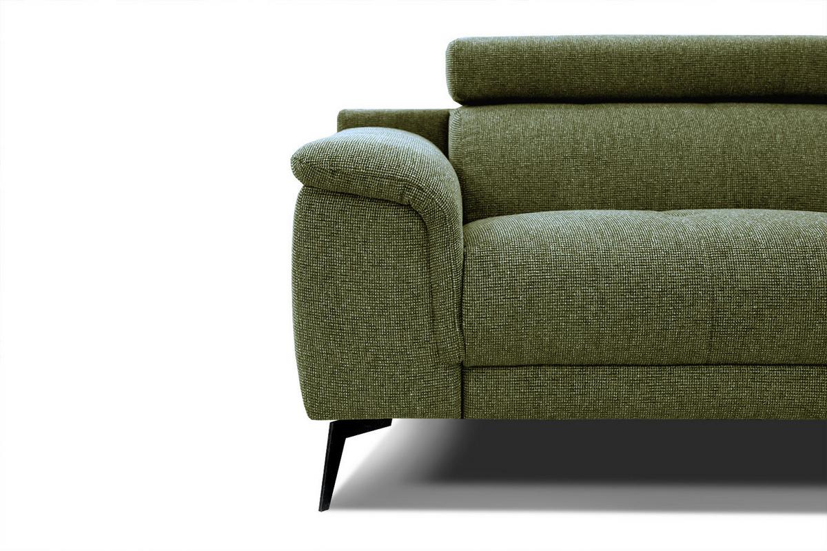 SOFA FIERO 3-Sitzer, olivgrün - Schwarz/Olivgrün, Holzwerkstoff/Textil (212/82/103cm) - Wozimo