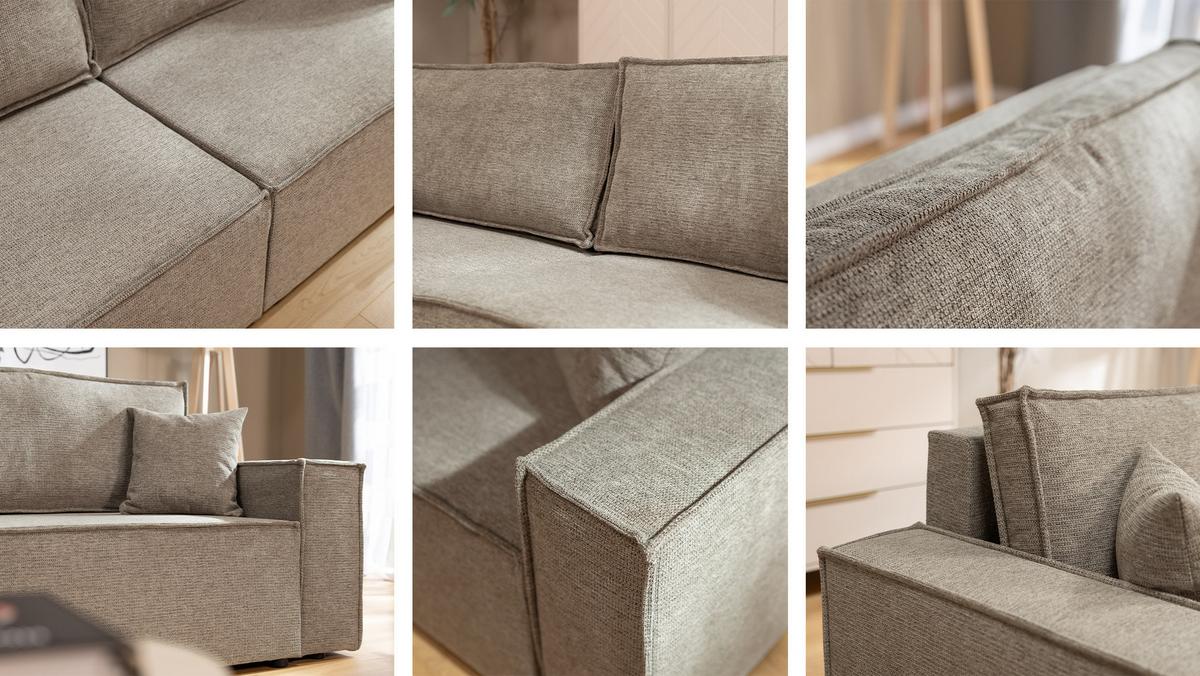 SCHLAFSOFA Karl - Creme/Schwarz, Holz/Kunststoff (245/82/90cm) - MIRJAN24