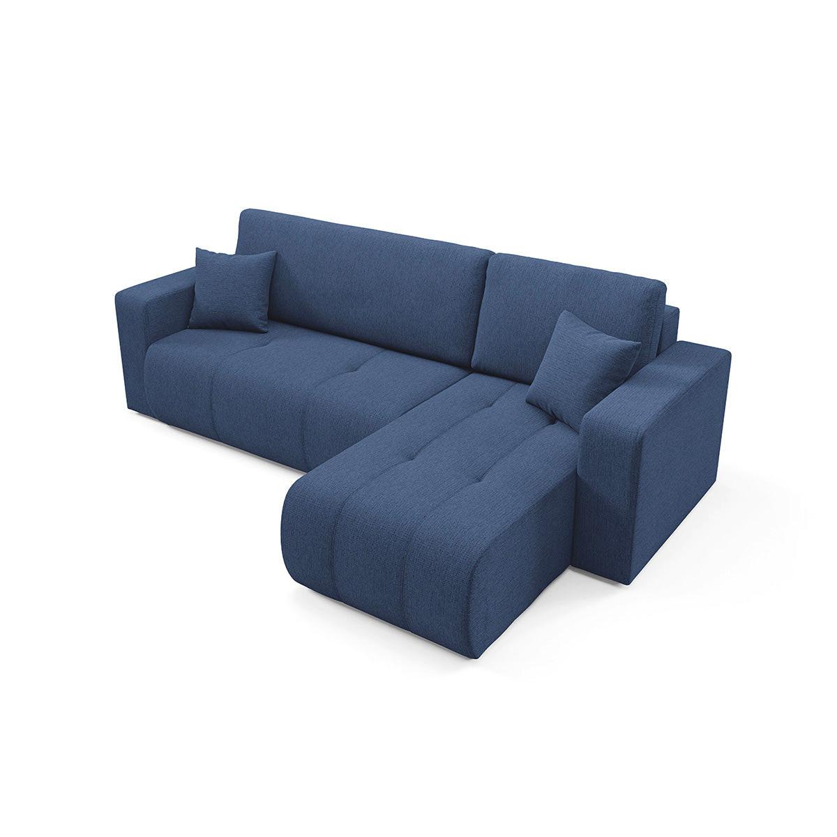 ECKSOFA Vasco 3 Sitzplätze Blau - Blau, Holz (247/145cm) - Petits-meubles