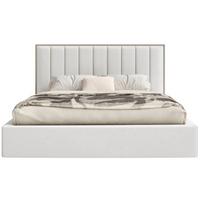 POLSTERBETT Togents Weiß mit Veloursbezug und LED, 160x200 cm - Weiß, Textil (160/200cm) - Selsey