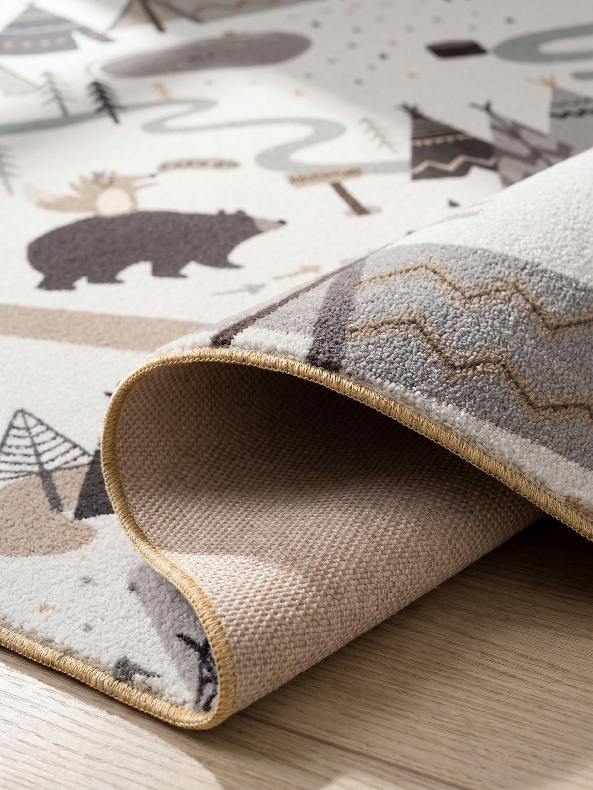 SPIELTEPPICH Waschbar TINO in Creme, mit Waldtier-Motiv, 200 x 290 cm - Beige, Textil (290/200cm) - KADIMA DESIGN