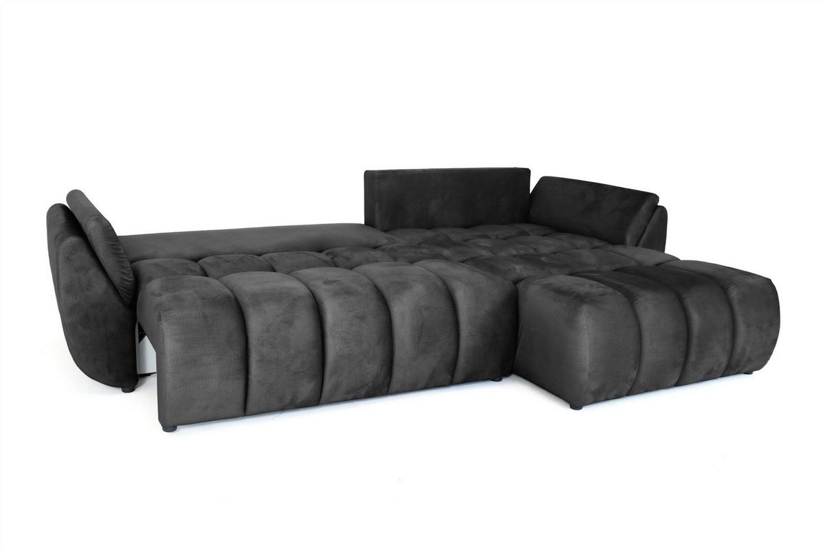 ECKSOFA Collin Mit Schlaffunktion - Dunkelgrau, Holzwerkstoff/Textil (185/280cm) - Fun Möbel