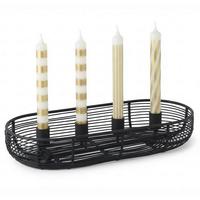 ADVENTSKRANZ INKL. KERZEN Christmas Chic schwarz 28,5 x 12 cm - Schwarz, Metall (6cm) - Villeroy & Boch
