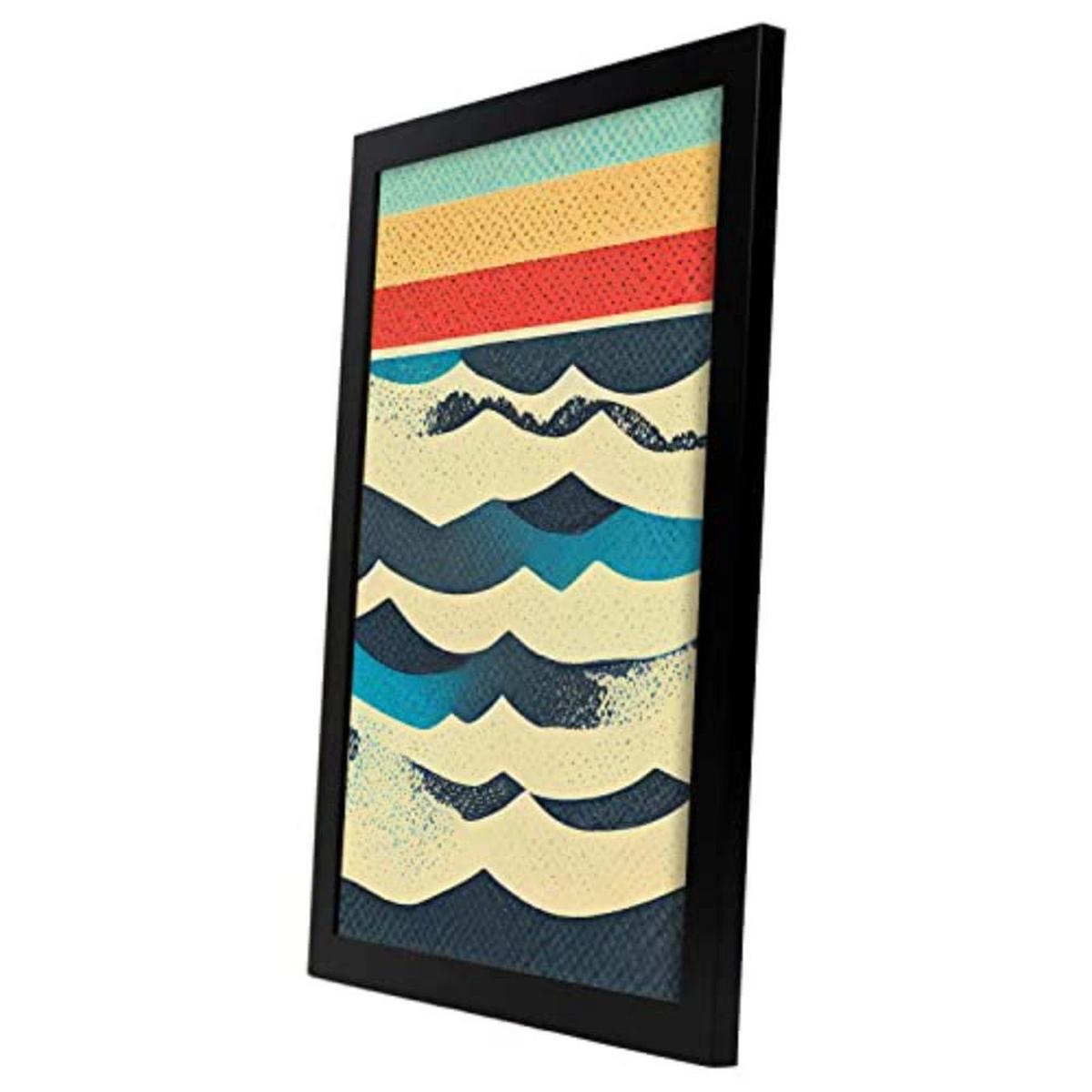 POSTER Set mit 4 Meer Abstrakt Moderne Galaxien A3 Schwarzer Rahmen - Schwarz, Papier (29.7/3cm) - Nacnic