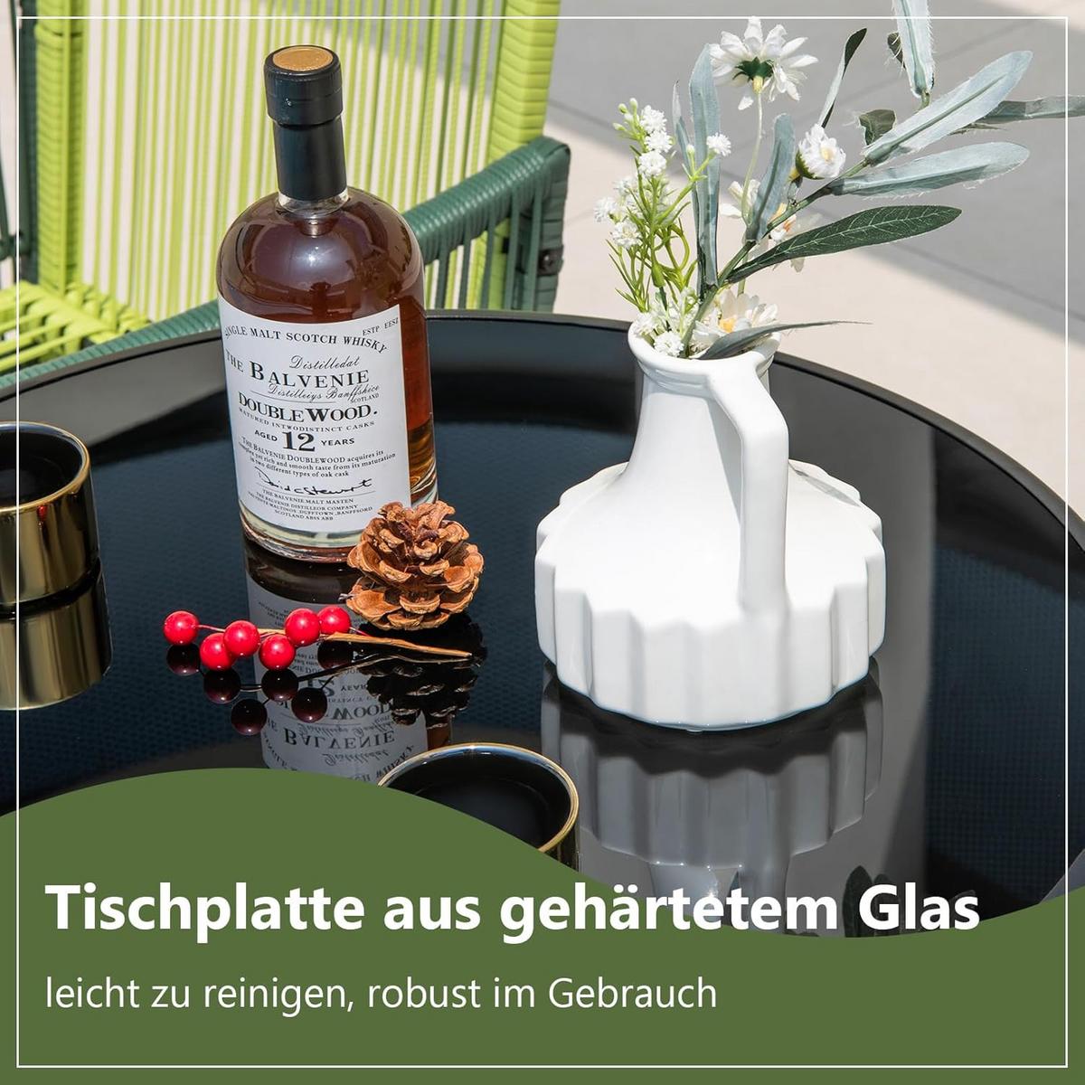 BISTROTISCH Schwarz - Schwarz, Metall - COSTWAY