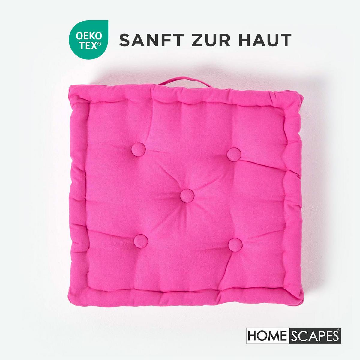 SITZKISSEN pink 40/40/8 cm – Bodenkissen unifarben - Rosa, Textil (40/40/8cm) - Homescapes