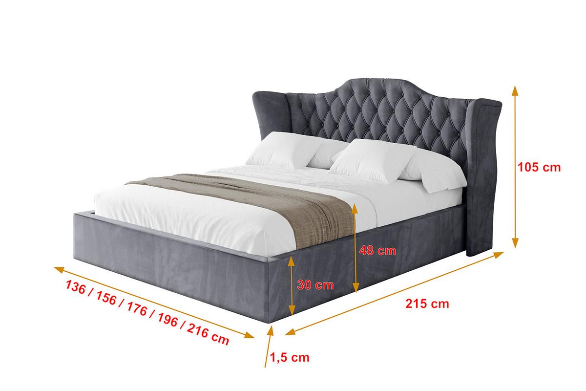 POLSTERBETT mit Bettkasten und Lattenrost, Boxbett ohne Matratze - ZORAN 140x200 Dunkelgrau - Dunkelgrau, Holzwerkstoff/Textil (140/200cm) - ALTDECOR