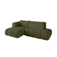 ECKSOFA Ottomane Links CLOUD-L 280x185x90 Grün Bouclé - Grün, Holzwerkstoff/Kunststoff (280/185cm) - ALTDECOR