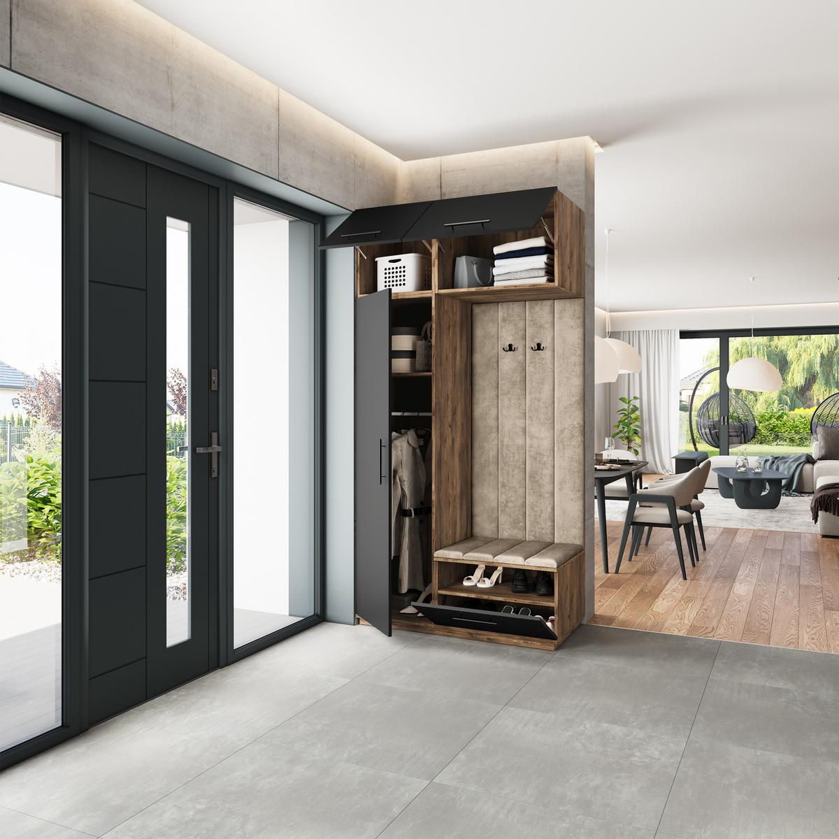 GARDEROBENSCHRANK REMA 120/240/60 cm Modern Eichefarben - Eichefarben/Beige, Holzwerkstoff (120/240/60cm) - MASSENO